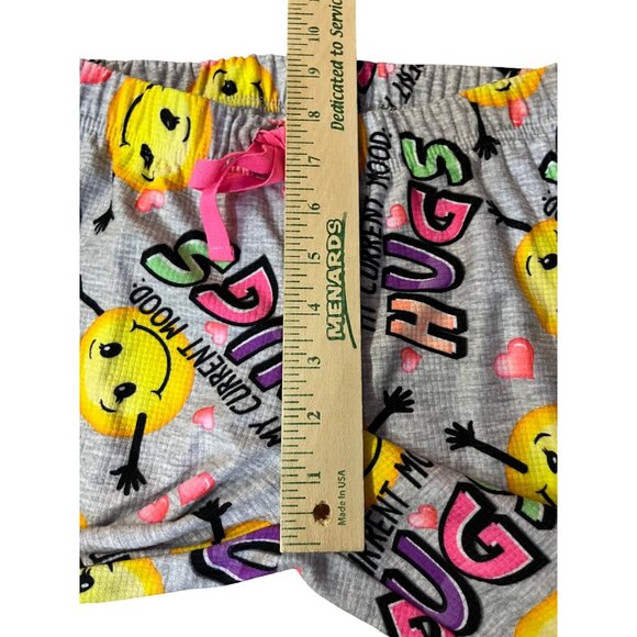 Justice Girls 10 Sleep Pants Jogger Smiley Face Emoji Hugs Current Mood - Picture 11 of 13